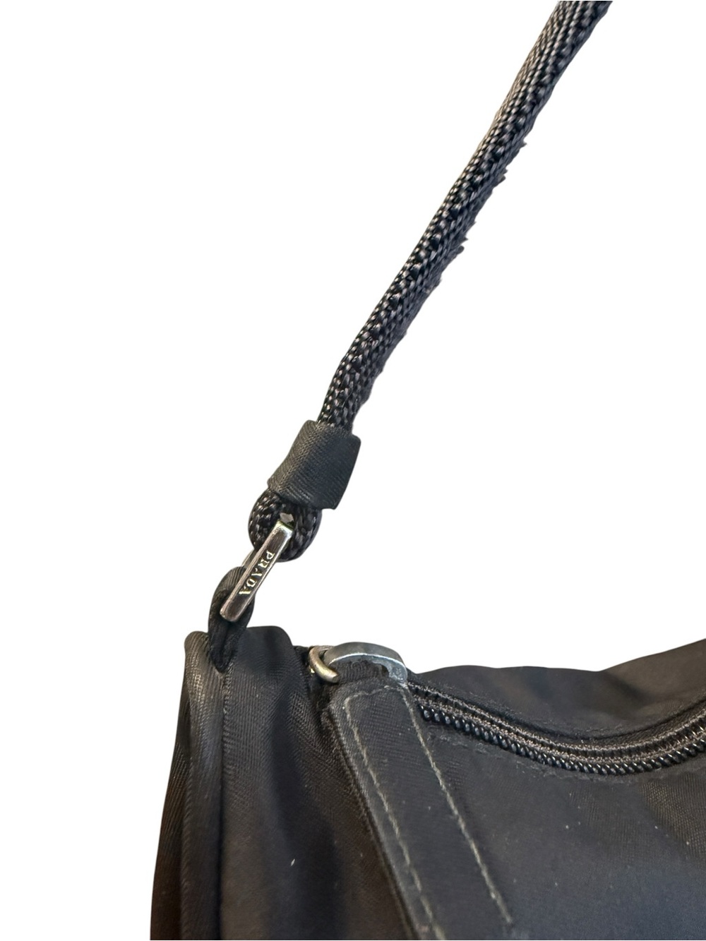 Vintage Y2K Prada Tessuto Mini Shoulder Bag with Silver Hardware - Picture 9 of 12